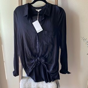 NWT Splendid Tie Front Button Down Blouse